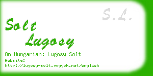 solt lugosy business card